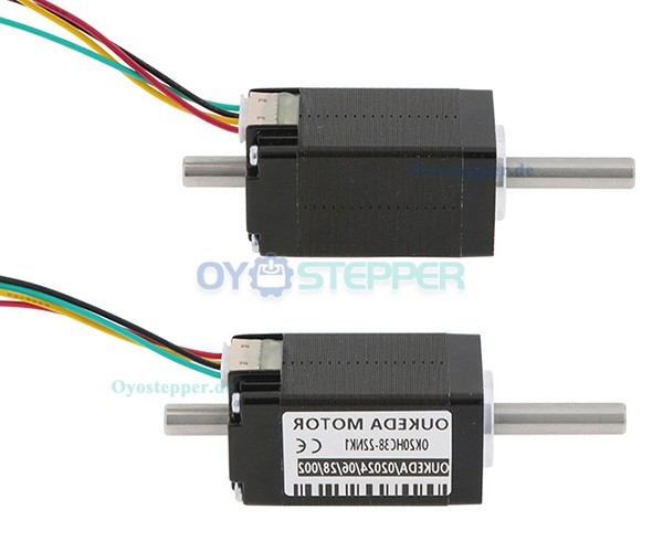 Oukeda NEMA 8 Schrittmotor mit Hohlwelle, Bipolar, 1,8°, 3,13 Ncm, 0,6A, 5,4V, 2-Phasen, Doppelwelle